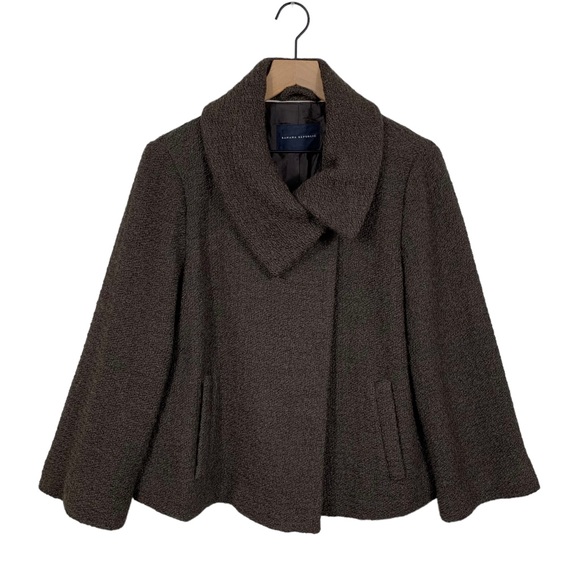 Banana Republic Jackets & Blazers - Banana Republic Brown Wool Boucle Wrap Jacket